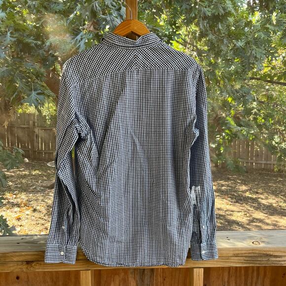 Billy Reid Men's Navy And White Check Print Button Down Shirt Size M - Picture 2 of 8